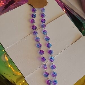 Elegant Purple and Blue Beaded Necklace